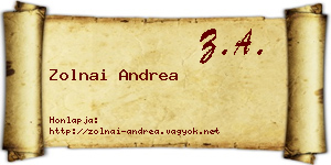 Zolnai Andrea névjegykártya